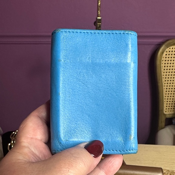 Balenciaga Vibrant Azure Leather Card Mini Wallet - Picture 11 of 11